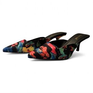 Shoe Dazzle y2k Style Vibrant Multicolor Kitten Heel Mules